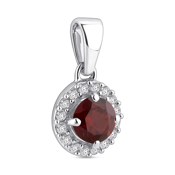 Срібний підвіс з гранатом і фіанітами (арт. 7503/1911167Г) – зображення 1