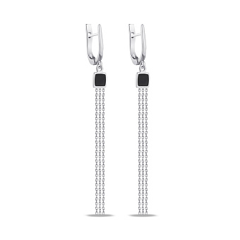 Серебряные серьги Trendy Style с эмалью (арт. 7502/379/1ечсп)