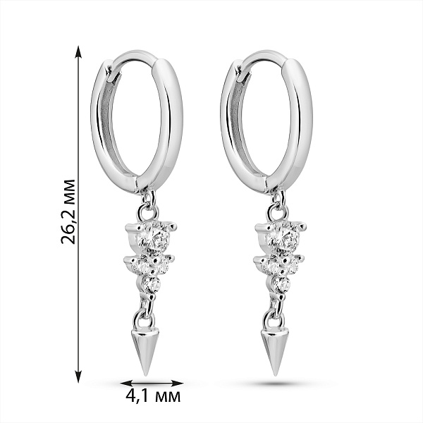 Серьги из серебра с фианитами (арт. 7502/2181217) – изображение 3