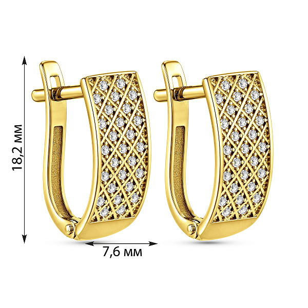Серьги из желтого золота с фианитами (арт. 111900ж) – изображение 2