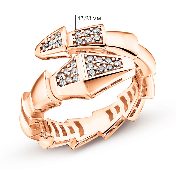 Золотое кольцо с фианитами (арт. 155517) – изображение 4