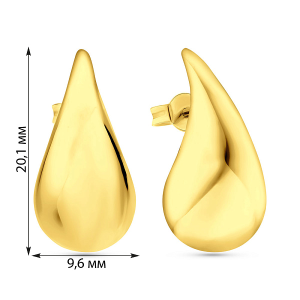 Сережки з жовтого золота Крапля (арт. 1091497/2ж) – зображення 3