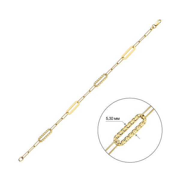 Браслет "Ланки" із жовтого золота з алмазною гранню (арт. 325422ж) – зображення 3