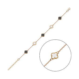 Золотой браслет с перламутром и ониксом (арт. 321957/7оп)