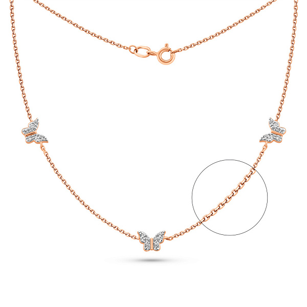 Золотое колье Бабочки с фианитами (арт. 361228) – изображение 1