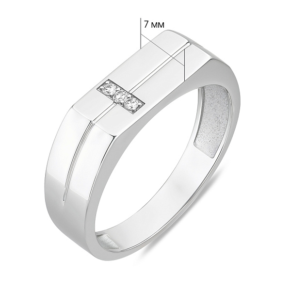 Золотая печатка с бриллиантами (арт. К170086010б) – изображение 3