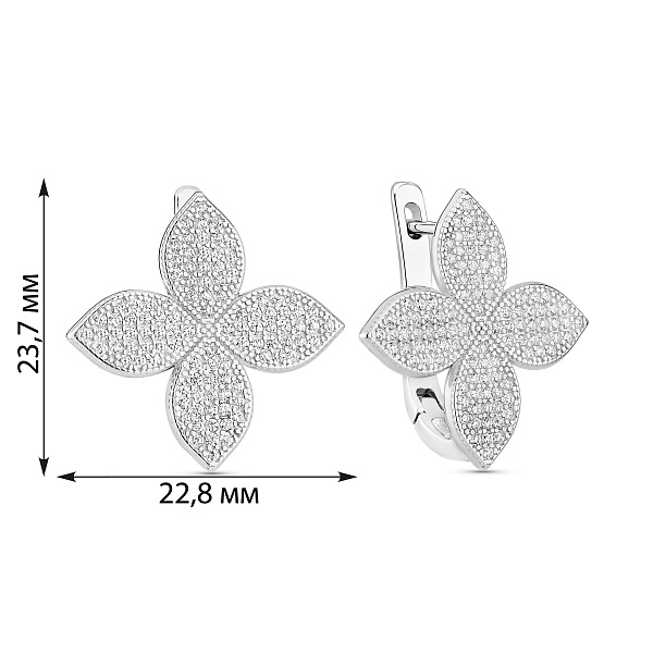 Срібні сережки з фіанітами (арт. 7502/10556) – изображение 2