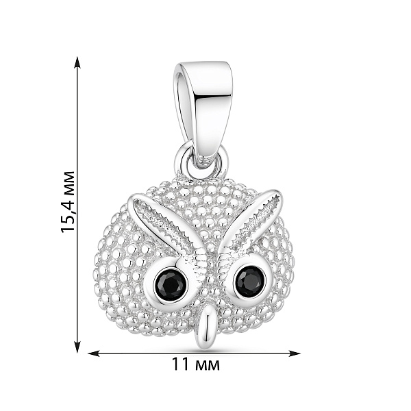 Серебряная подвеска сова с фианитами (арт. 7503/4857ч) – изображение 2