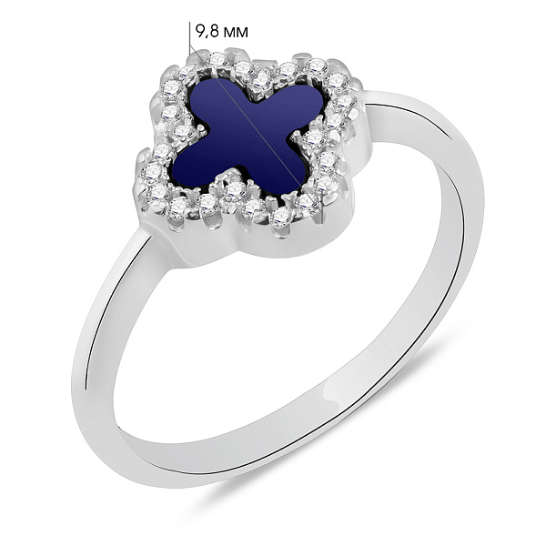 Каблучка зі срібла з оніксом (арт. 7501/3756/10ос) – зображення 2