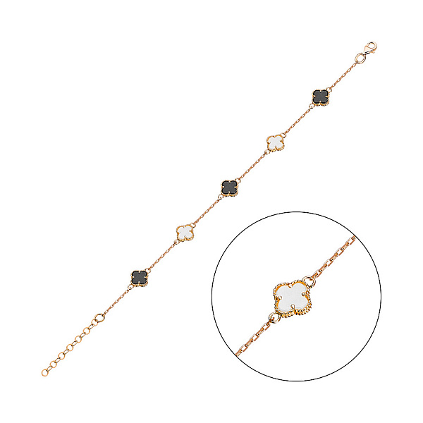 Золотой браслет с перламутром и ониксом (арт. 321957/7оп) – изображение 1