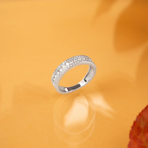 Кольцо из белого золота с дорожками из бриллиантов (арт. К011312050б) – изображение 5