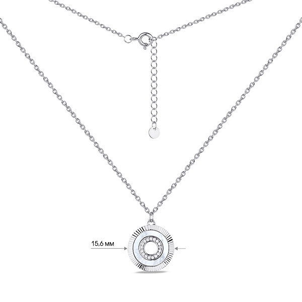 Колье из серебра с перламутром и фианитами (арт. 7507/1941п) – изображение 3