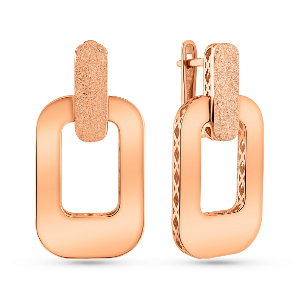 Серьги из красного золота без камней (арт. 1091822м) – изображение 1