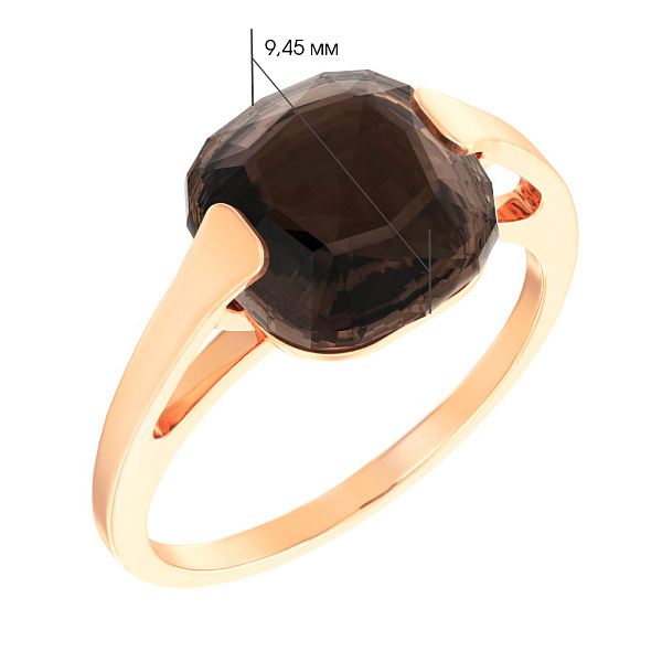 Золотое кольцо с кварцем (арт. 140480Пкр) – изображение 2