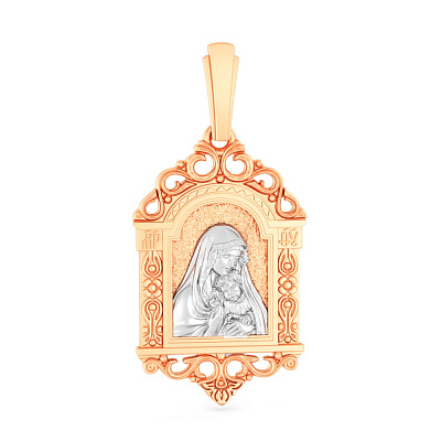 Золота ладанка Божа Матір з немовлям (арт. 440933)