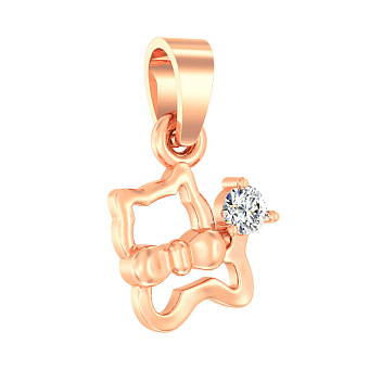 Золотая подвеска «Котенок» с фианитом (арт. 440358)