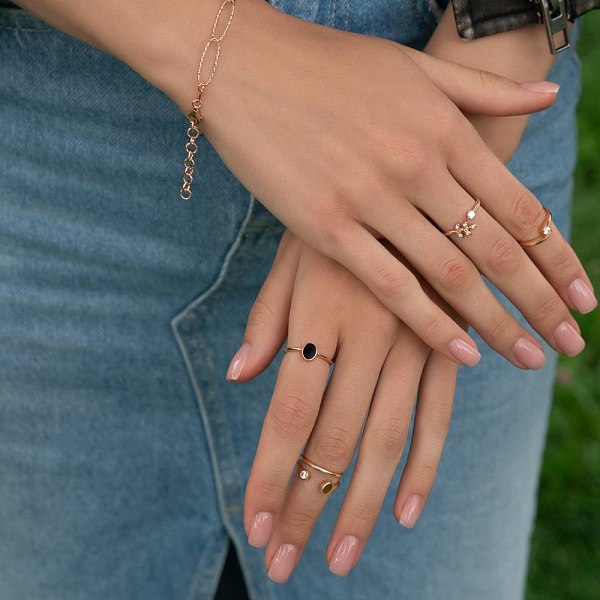 Кольцо из красного золота Лýна с эмалью  (арт. 155654еч) – изображение 4