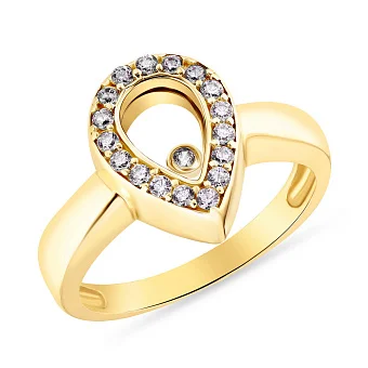 Кольцо из желтого золота с фианитами (арт. 150853/1ж)