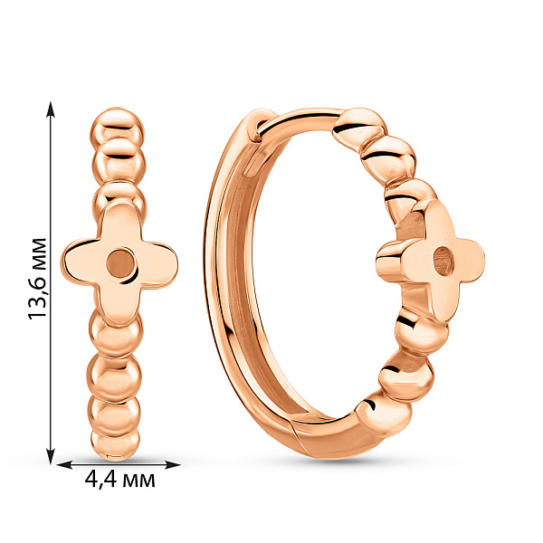 Серьги-кольца из красного золота (арт. 108753/15) – изображение 2