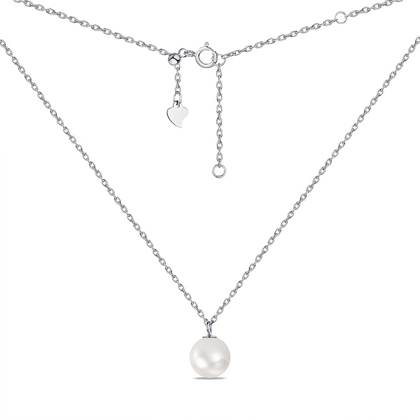 Срібне кольє з перлиною (арт. 7507/Кл2Ж/807Ш) – зображення 2