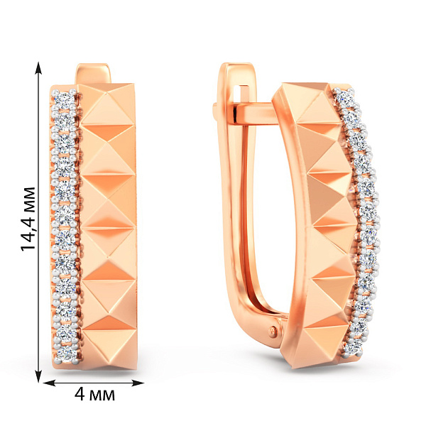 Золотые серьги с фианитами (арт. 111323) – изображение 5