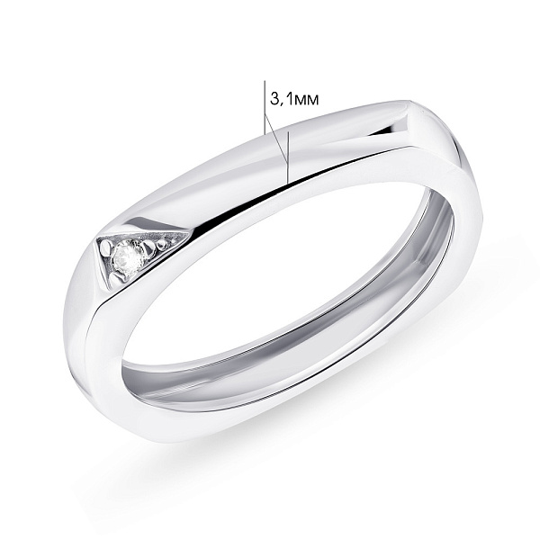 Кольцо из серебра с одним фианитом (арт. 7501/802К) – изображение 2