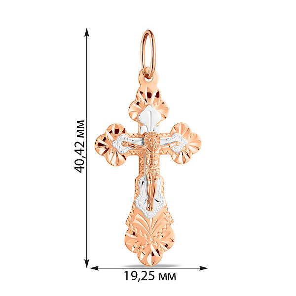 Золотий натільний хрестик з розп'яттям (арт. 522302) – зображення 2