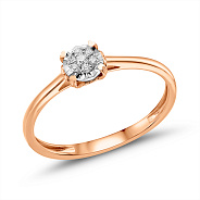 Фото Золотое кольцо с бриллиантами (арт. К011744)