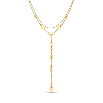 Фото Золоте кольє-краватка Монети (арт. 352977ж)