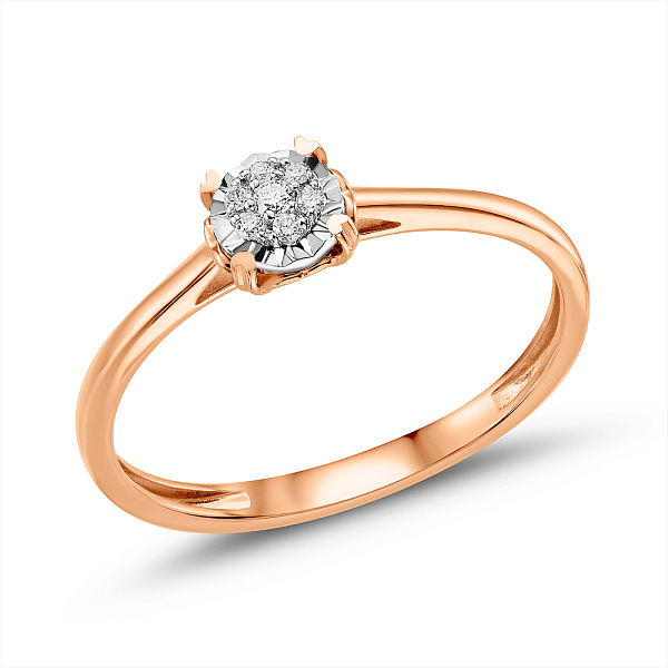 Золотое кольцо с бриллиантами (арт. К011744) – изображение 1