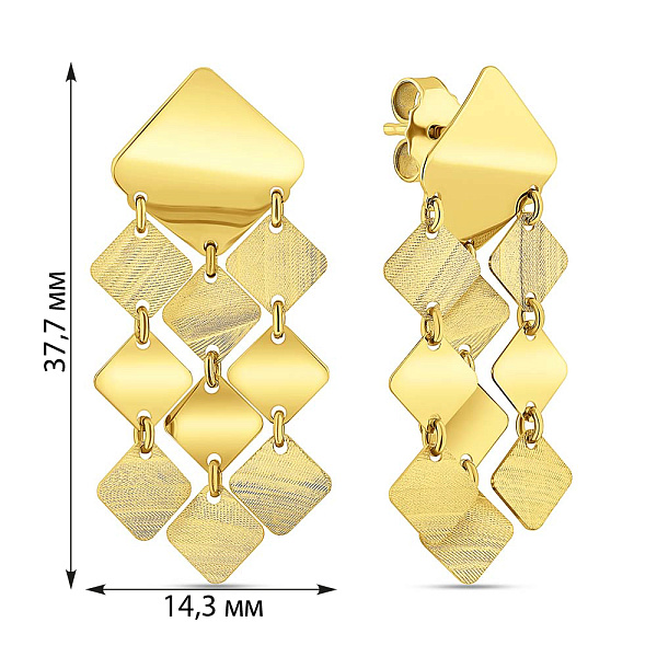 Золотые серьги с подвесками Francelli (арт. 1092056ж) – изображение 3