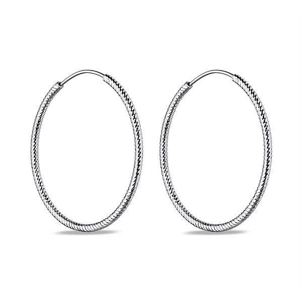 Серебряные серьги-кольца без камней (арт. 7502/9817/35) – изображение 1