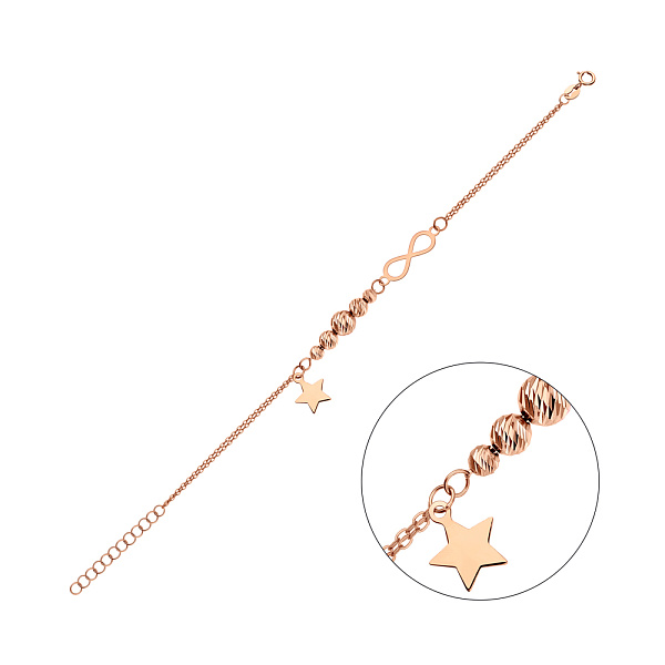 Браслет з червоного золота з підвіскою (арт. 325399а) – зображення 1