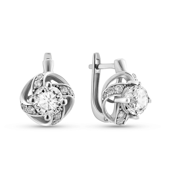 Золоті сережки з фіанітами (арт. 111045б) – зображення 1