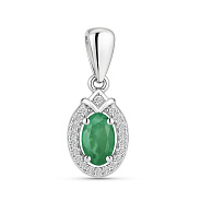 Фото Серебряная подвеска с изумрудом и фианитами (арт. 7503/4916Изм)