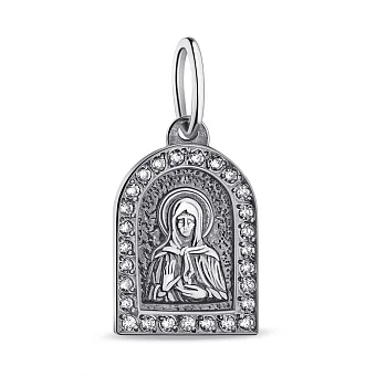 Срібна ладанка Свята Матрона з фіанітами (арт. 7917/3314-ч)