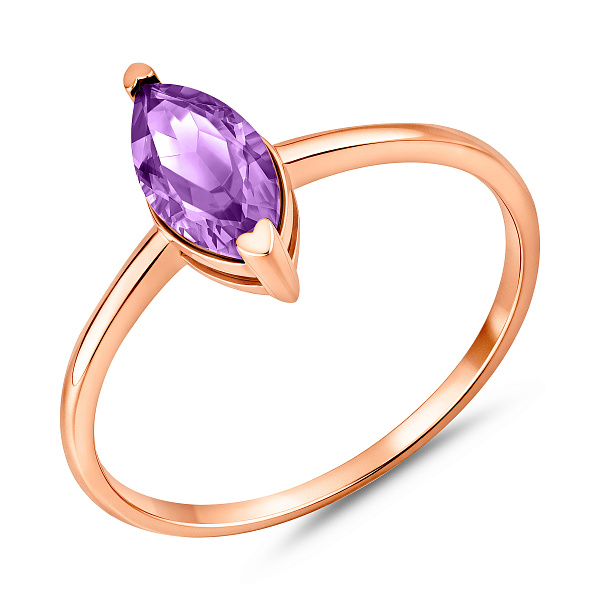 Кольцо из красного золота с аметистом (арт. 141233Па) – изображение 1