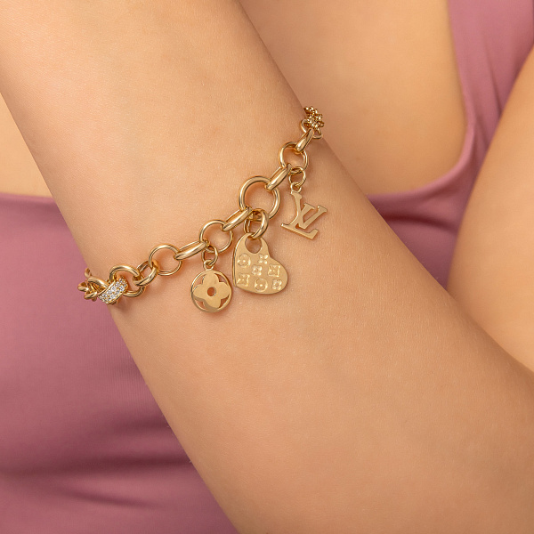 Браслет из желтого золота с подвеской (арт. 3261130жП4) – изображение 2