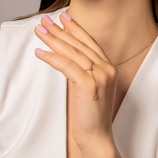 Золота патріотична каблучка Тризуб FLY (арт. 1401132) – зображення 2