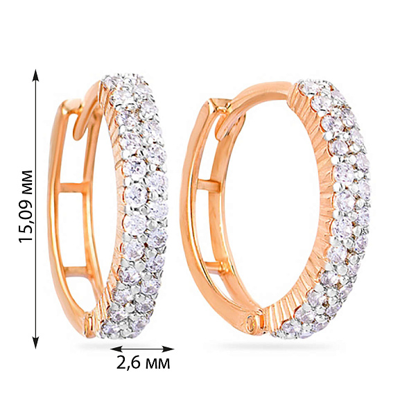 Золотые серьги конго с фианитами (арт. 110251) – изображение 2