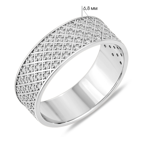 Кольцо из белого золота с дорожкой из фианитов (арт. 141900б) – изображение 2