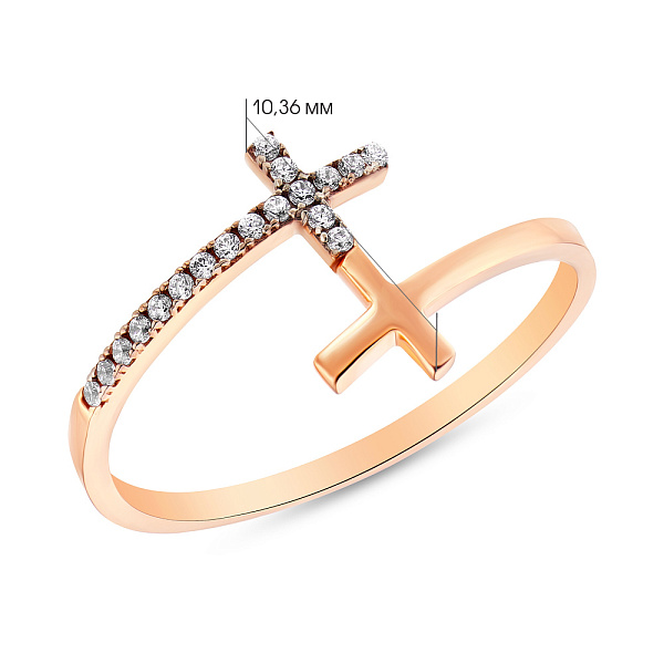 Золотое кольцо с фианитами (арт. 154516) – изображение 2