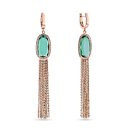 Золоті сережки-підвіски з кварцом (арт. 107604Пкз)