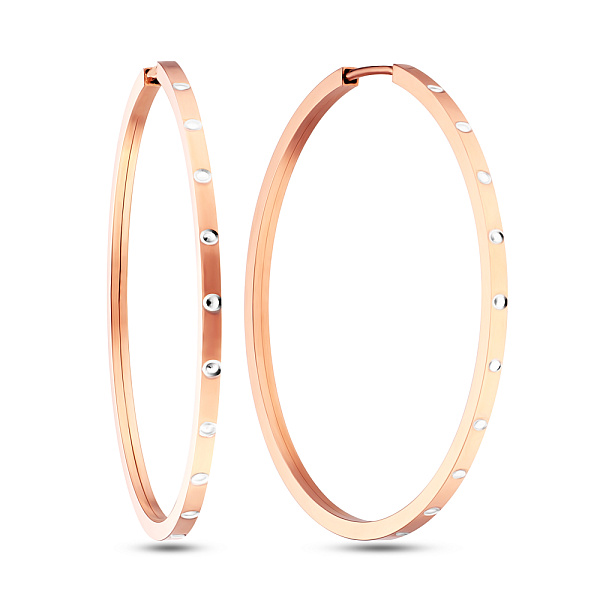 Серьги-конго из комбинированного золота (арт. 104457/35р) – изображение 1