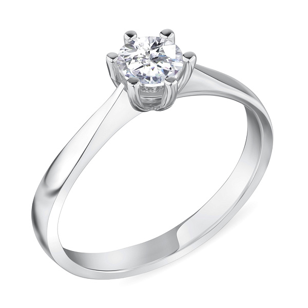 Серебряное кольцо с белым фианитом (арт. 7501/5048/2) – изображение 1