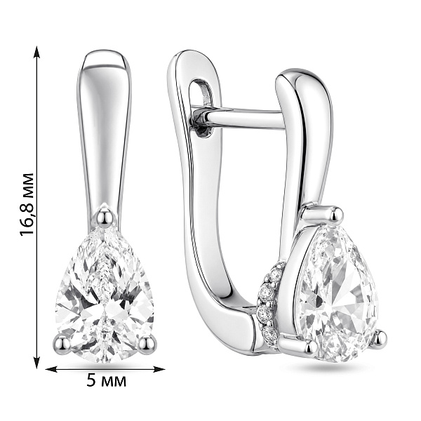 Серебряные серьги с фианитами (арт. 7502/10227) – изображение 2