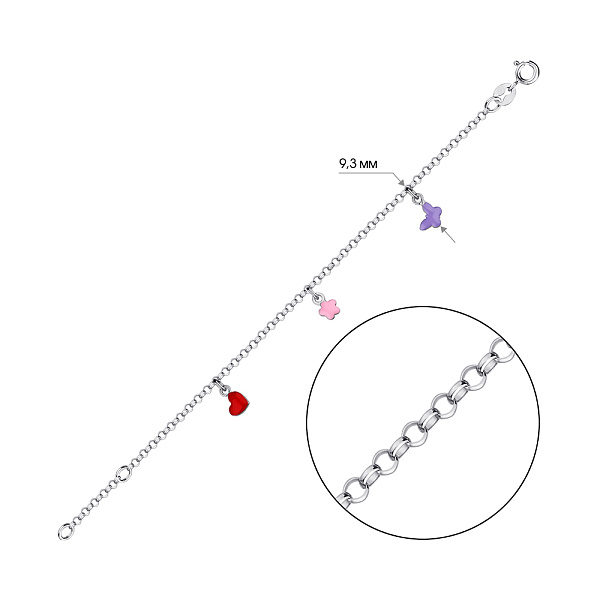 Дитячий браслет зі срібла з підвісками (арт. 7509/4493е) – зображення 5
