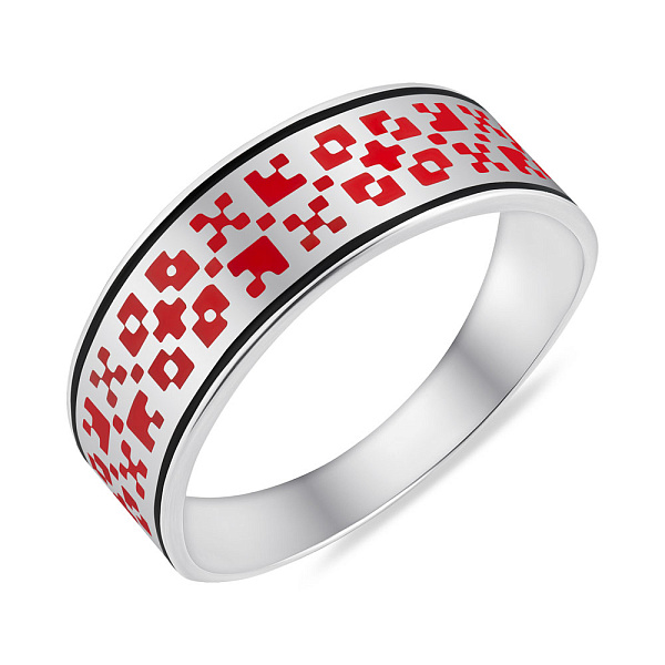 Серебряное кольцо Орнамент с эмалью (арт. 7501/244екчкю) – изображение 1