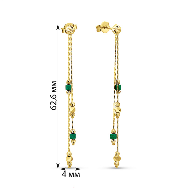 Золотые серьги с малахитом Francelli (арт. 1091833жмлх) – изображение 3