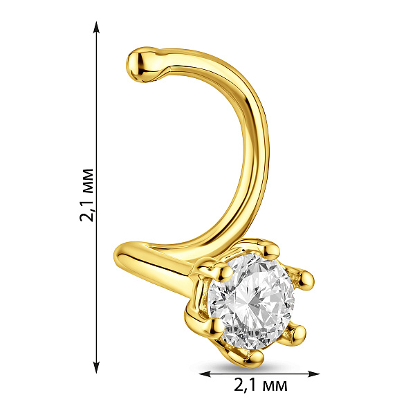 Золотой пирсинг для носа (арт. 360383ж) – изображение 2